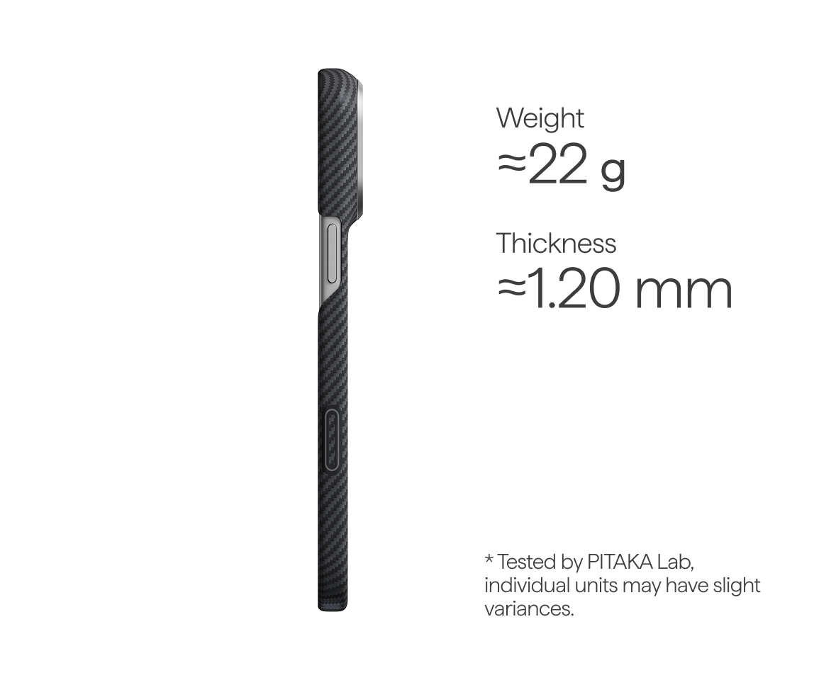 600D Black/Grey (Twill) (PitaTap™) Edge Case for iPhone 18 Pro