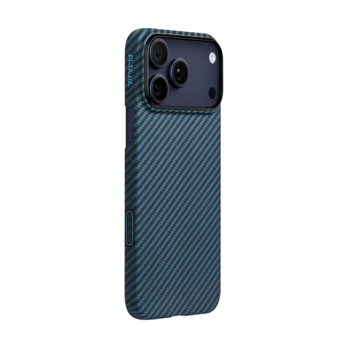 iPhone 17 Edge Case 1500D Black/Blue (Twill) (PitaTap™)