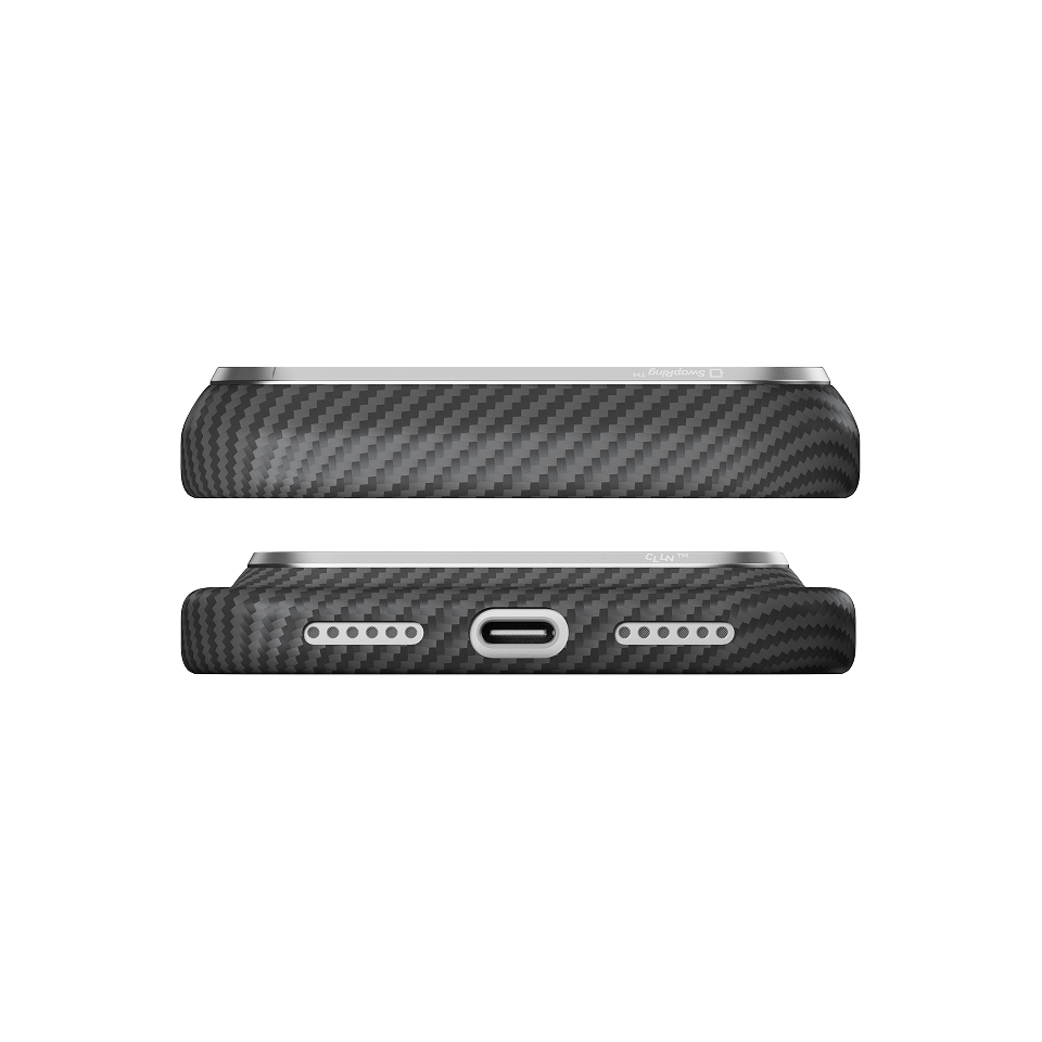 600D Black/Grey (Twill) (PitaTap™) Edge Case for iPhone 18 Pro