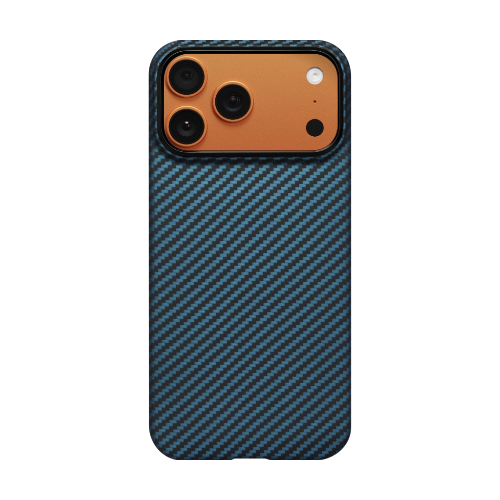 iPhone 17 Edge Case 1500D Black/Blue (Twill) (PitaTap™)