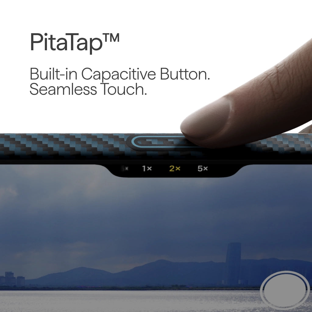 iPhone 17 Edge Case 1500D Black/Blue (Twill) (PitaTap™)