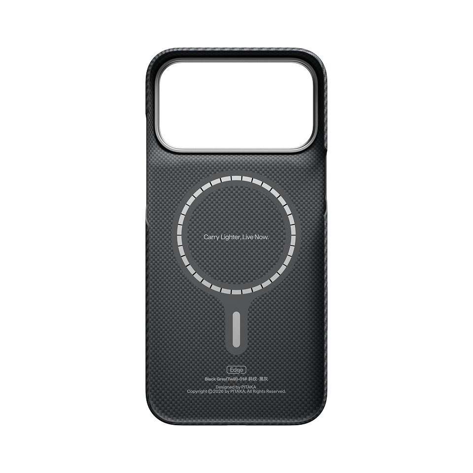 600D Black/Grey (Twill) (PitaTap™) Edge Case for iPhone 18 Pro