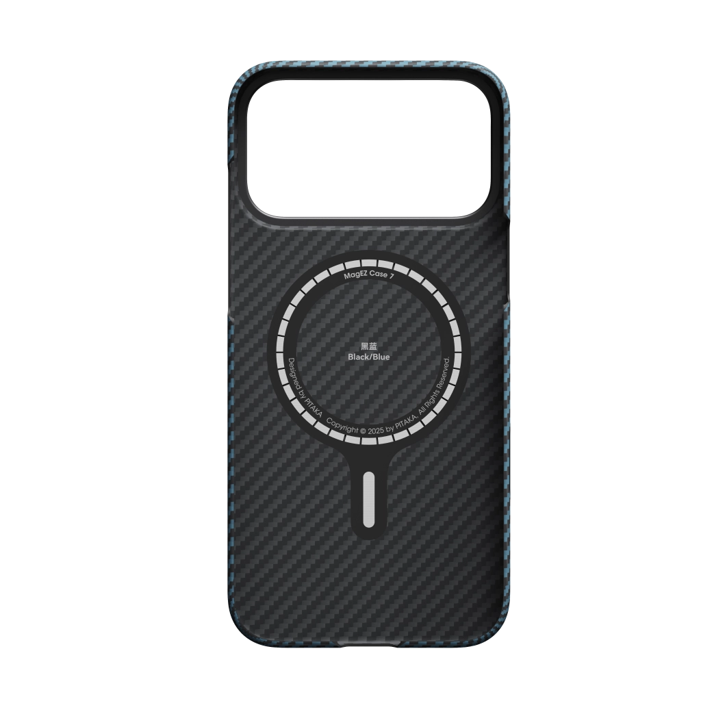 iPhone 17 Edge Case 1500D Black/Blue (Twill) (PitaTap™)