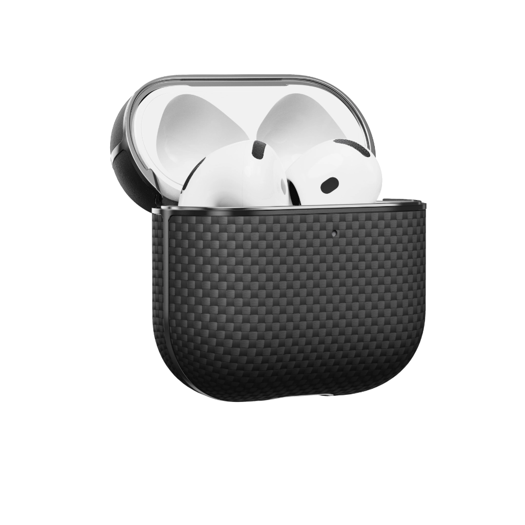 Чехол PITAKA для AirPods 4 — 1500D Black/Grey (Plain)