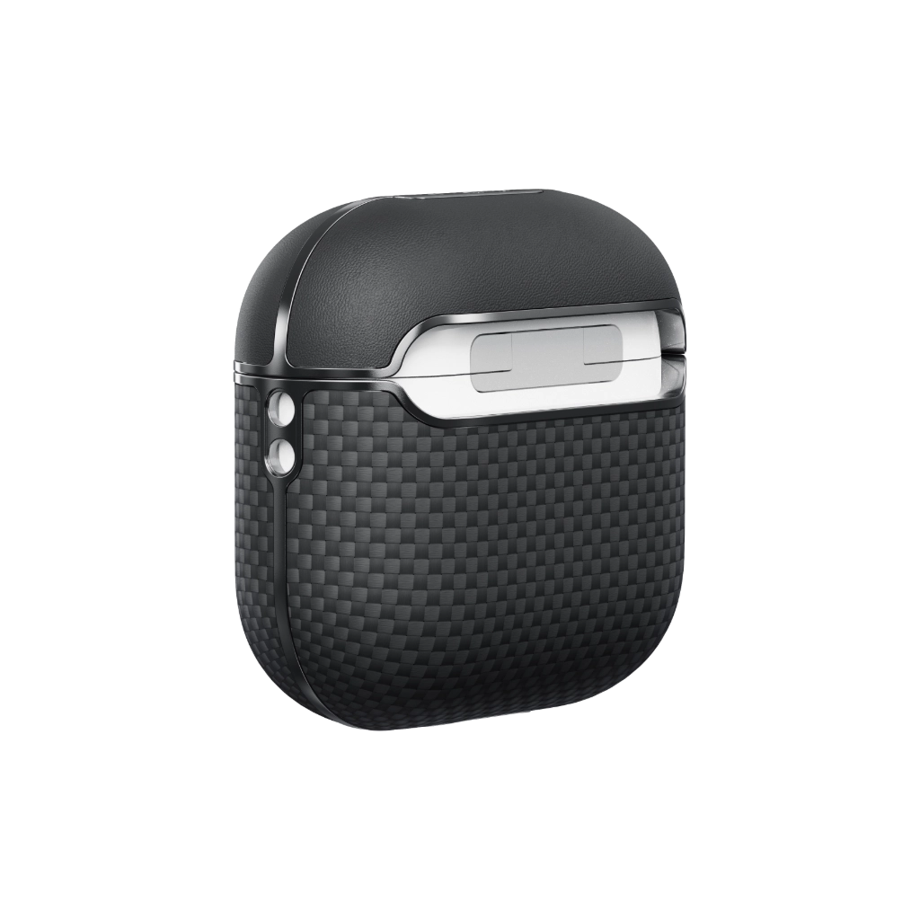 Чехол PITAKA для AirPods 4 — 1500D Black/Grey (Plain)