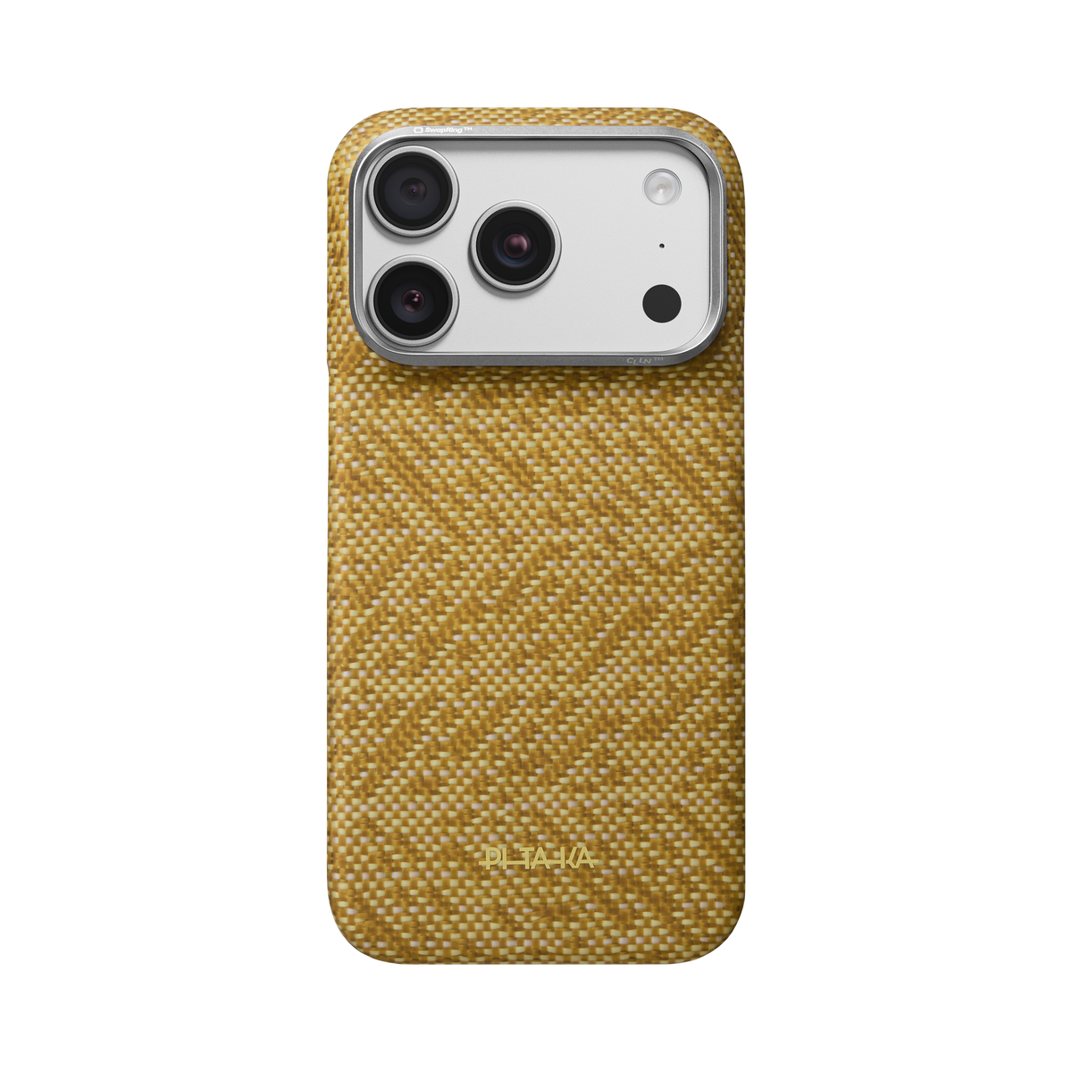 iPhone 18 Pro Edge Case Golden Drift - silver frame detail
