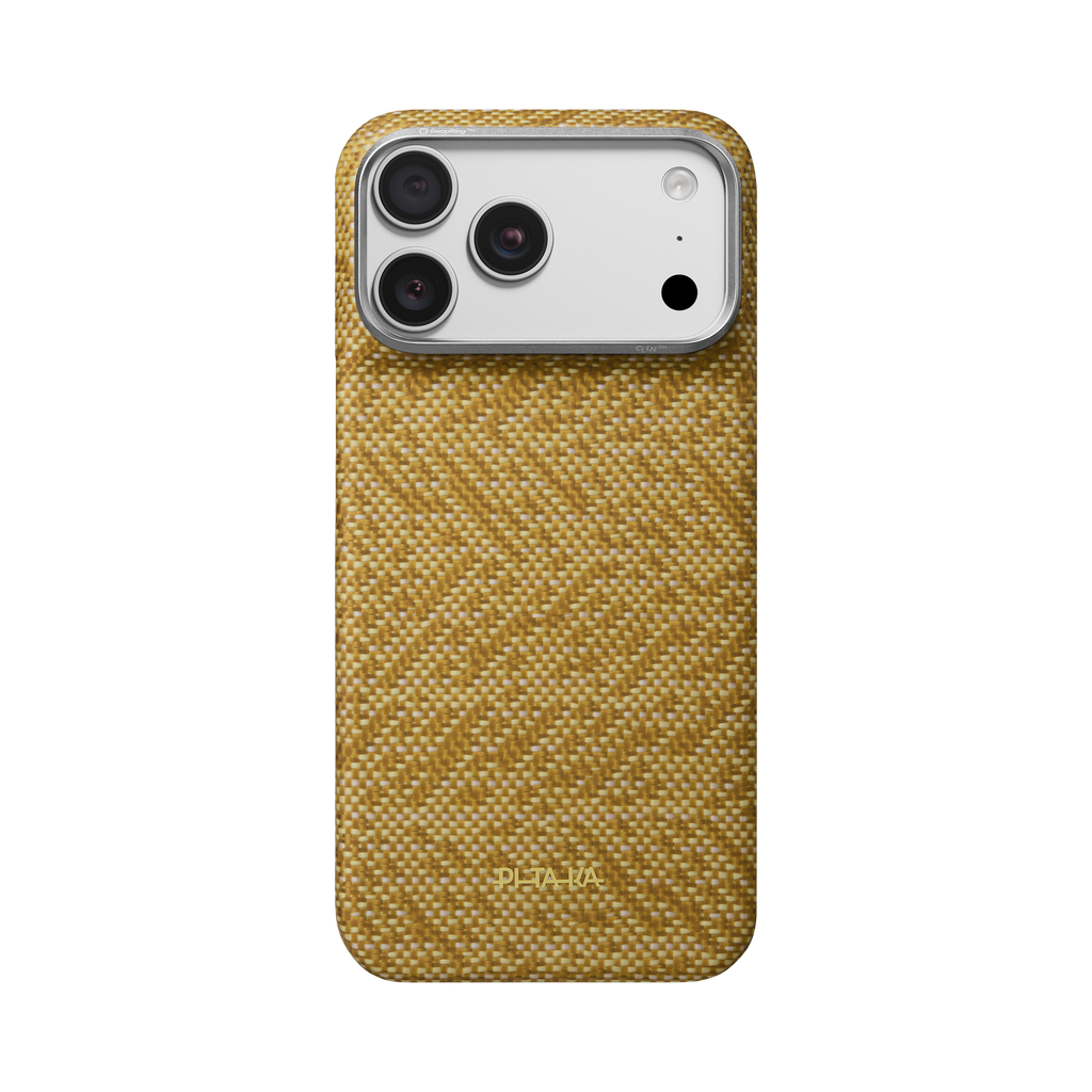 iPhone 18 Pro Max Edge Case Golden Drift - silver frame detail