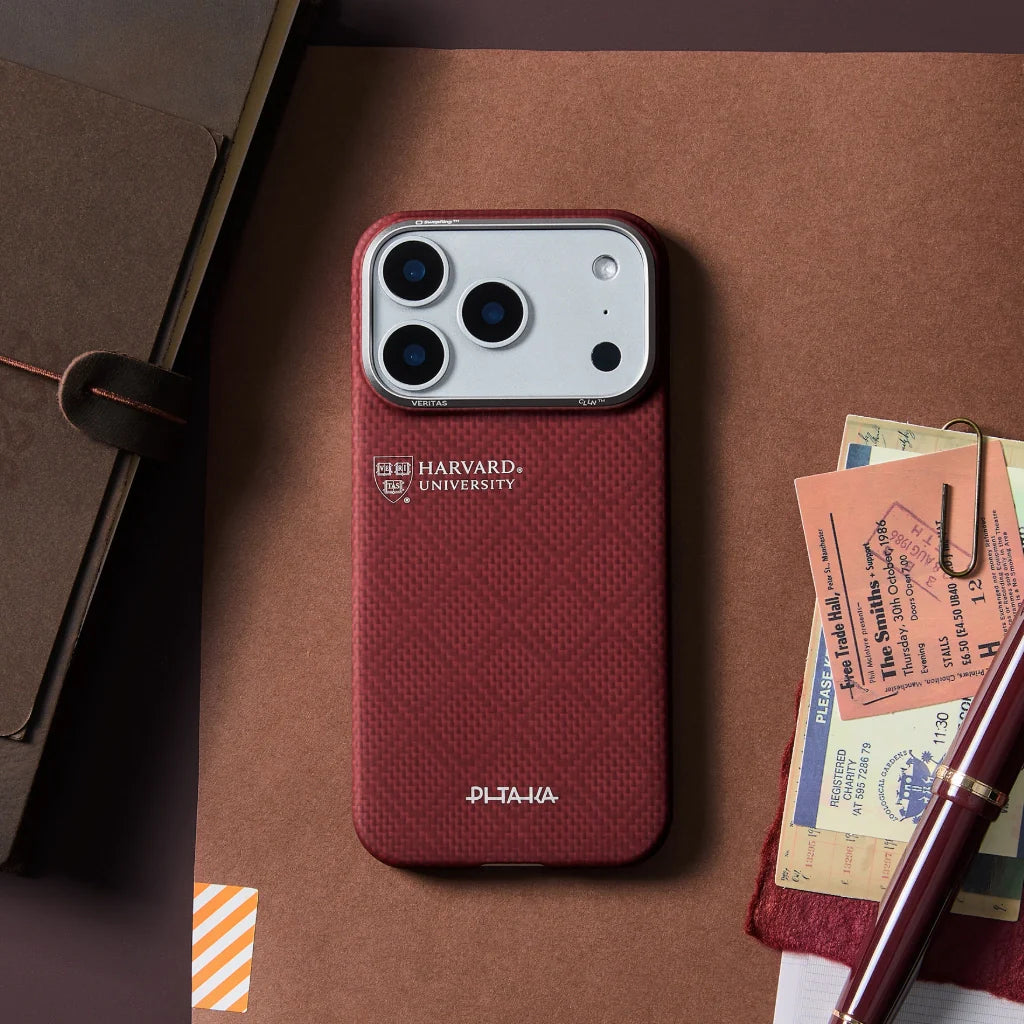 Чехол PITAKA Harvard Crimson (PitaTap™) для iPhone 17 Pro / iPhone 17 Pro Max