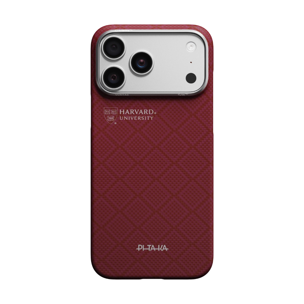 Чехол PITAKA Harvard Crimson (PitaTap™) для iPhone 17 Pro / iPhone 17 Pro Max