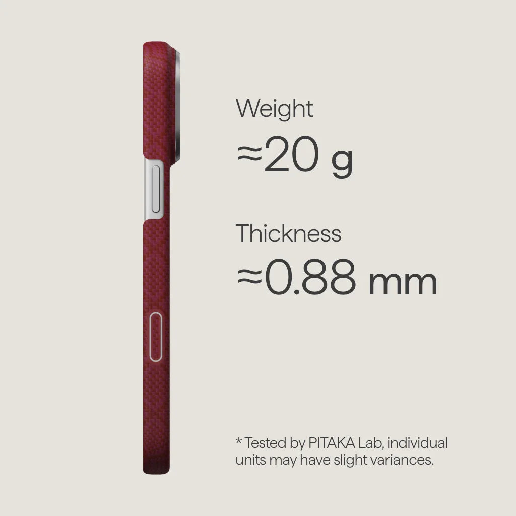 Чехол PITAKA Harvard Crimson (PitaTap™) для iPhone 17 Pro / iPhone 17 Pro Max
