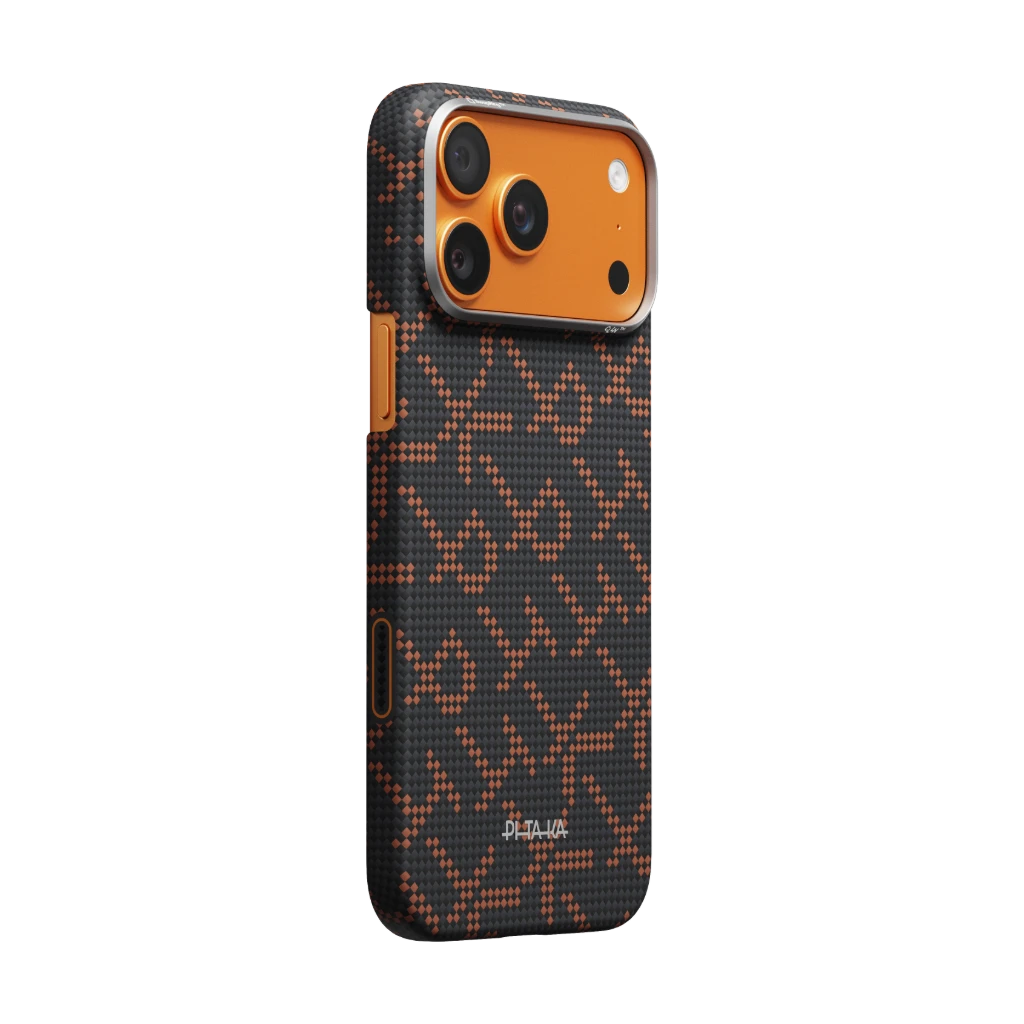 Чехол PITAKA Leaping - Orange Black (PitaTap™) для iPhone 17 Pro / iPhone 17 Pro Max