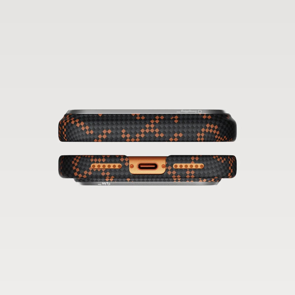 Чехол PITAKA Leaping - Orange Black (PitaTap™) для iPhone 17 Pro / iPhone 17 Pro Max