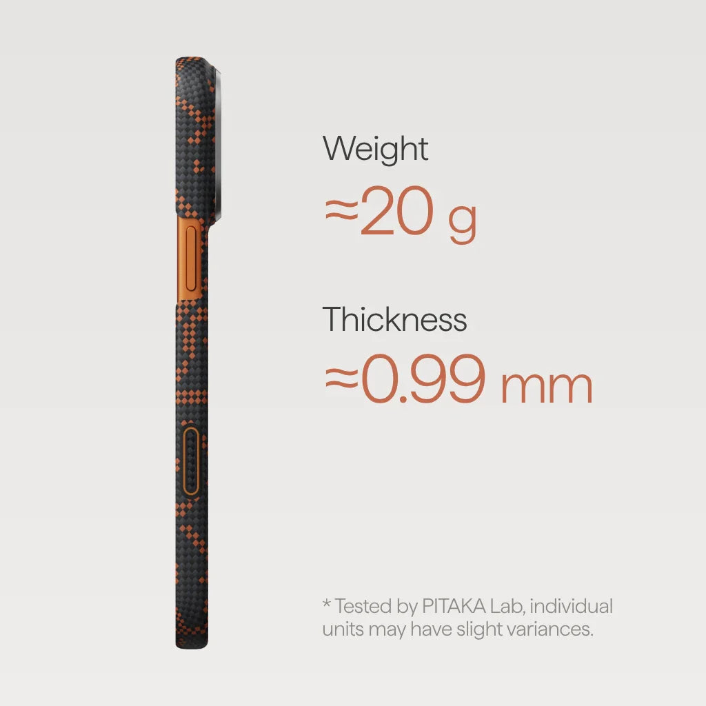 Чехол PITAKA Leaping - Orange Black (PitaTap™) для iPhone 17 Pro / iPhone 17 Pro Max