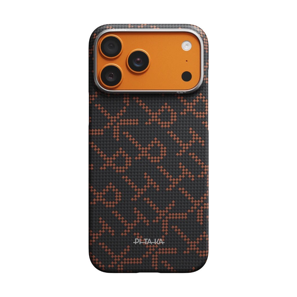 Чехол PITAKA Leaping - Orange Black (PitaTap™) для iPhone 17 Pro / iPhone 17 Pro Max