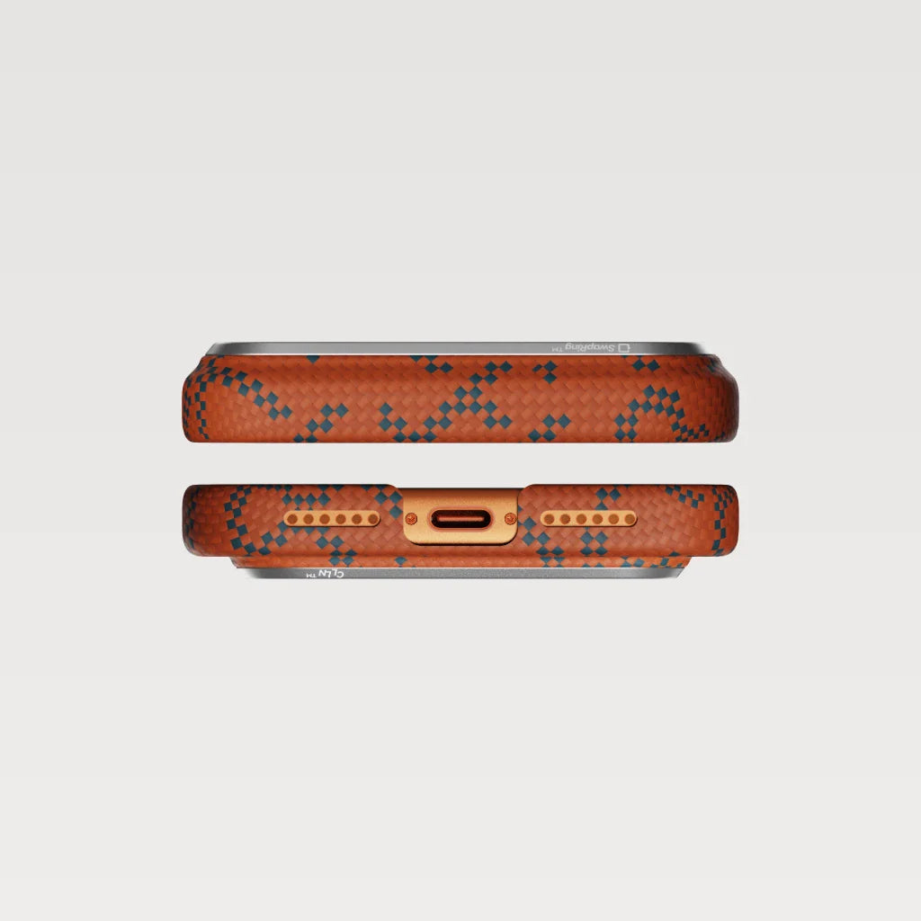 Чехол PITAKA Leaping - Blue Orange (PitaTap™) для iPhone 17 Pro / iPhone 17 Pro Max