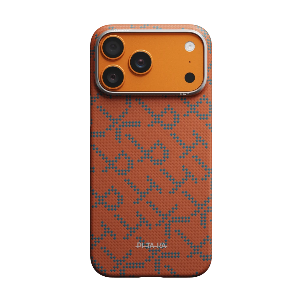 Чехол PITAKA Leaping - Blue Orange (PitaTap™) для iPhone 17 Pro / iPhone 17 Pro Max