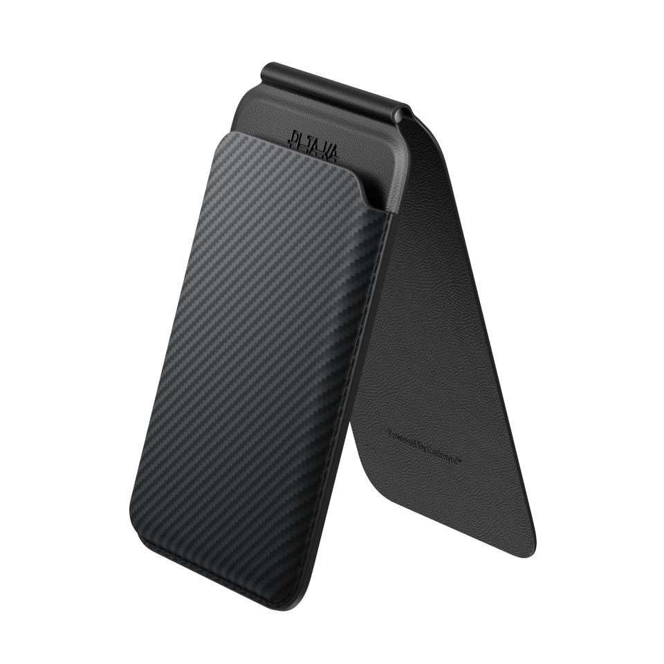Magnetic Stand Woven Wallet 600D Black/Grey (Twill)