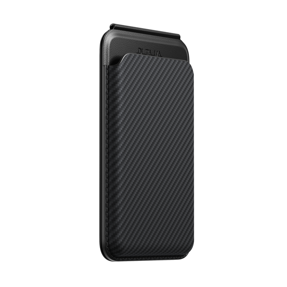 Magnetic Stand Woven Wallet 600D Black/Grey (Twill)